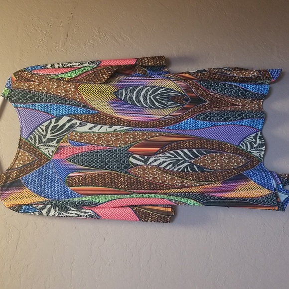 VALENTINA Sz M, Multi Color, 3/4 Sleeve Tunic, NWOT CL#102 - Picture 3 of 4